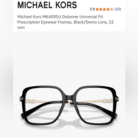 Michael Kors MK4095U Dolonne Universal Fit
Prescription Frames Black Lens, 53 mm main image 5